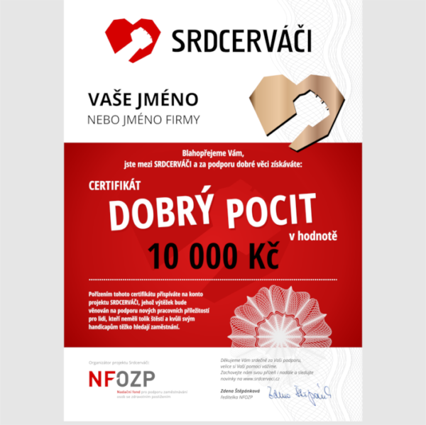 Bronzový certifikát Dobrý pocit